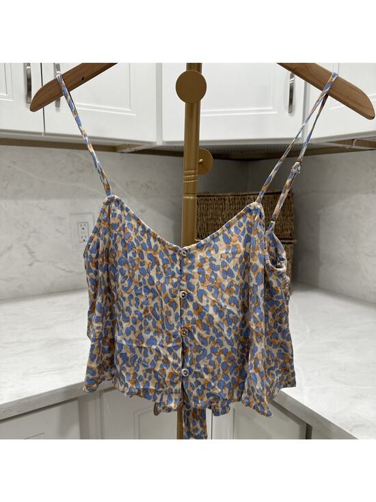 Amuse Society Tops - Amuse Society Blissed Out Cami Size Small Multi Color Leopard Print Tie Back EUC